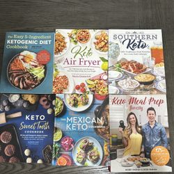 Lot of 6 Keto Cookbooks – Air Fryer, Meal Prep, Mexican, Dessert & More!