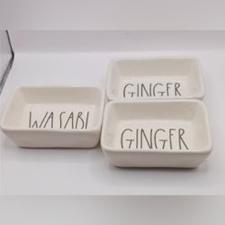 Rae Dunn "Wasabi and 2 Ginger" Dipping Bowls