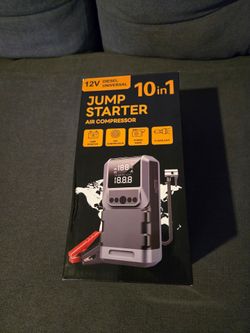 10-in-1 Jump Starter with Air Compressor 12V