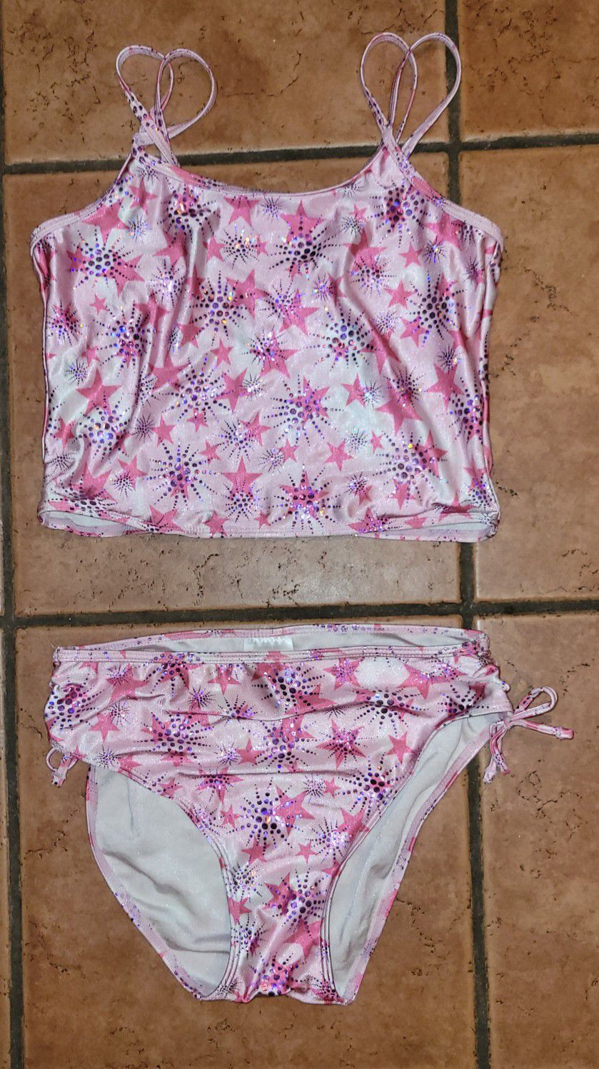 (2) Girls Size 11/12 (L)  Bathing Suits/Bikini 