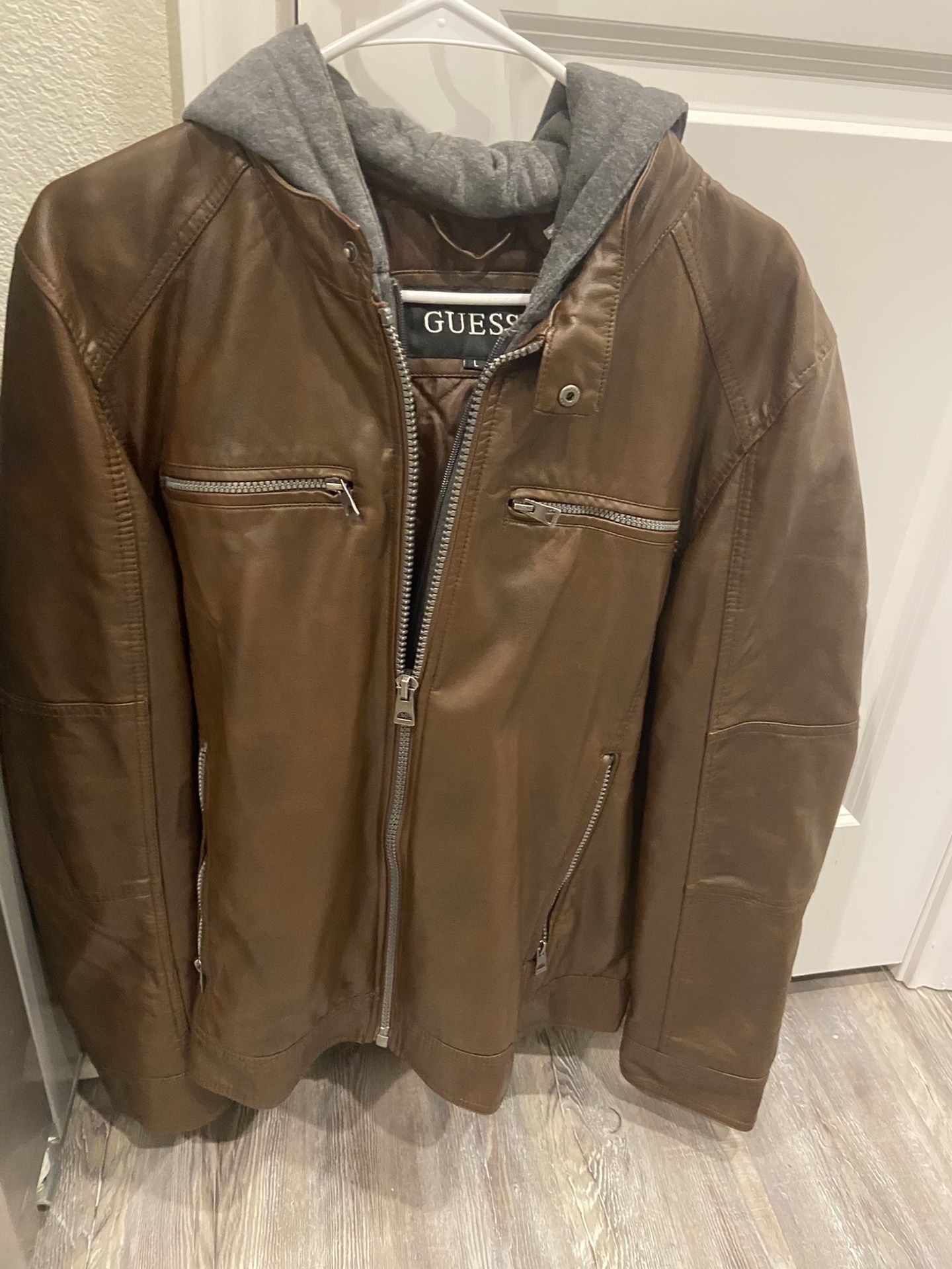 Guess Men’s Leather Jacket Size L