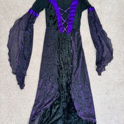 New Small Purple Long Princess Witch Renaissance Dress Costume Midevial