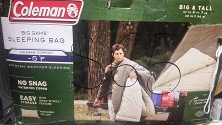 Coleman -5 degrees sleeping bag very good to have if camping right now