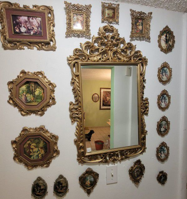Bundle Of Antique Mirror And Frames As Pictured.
