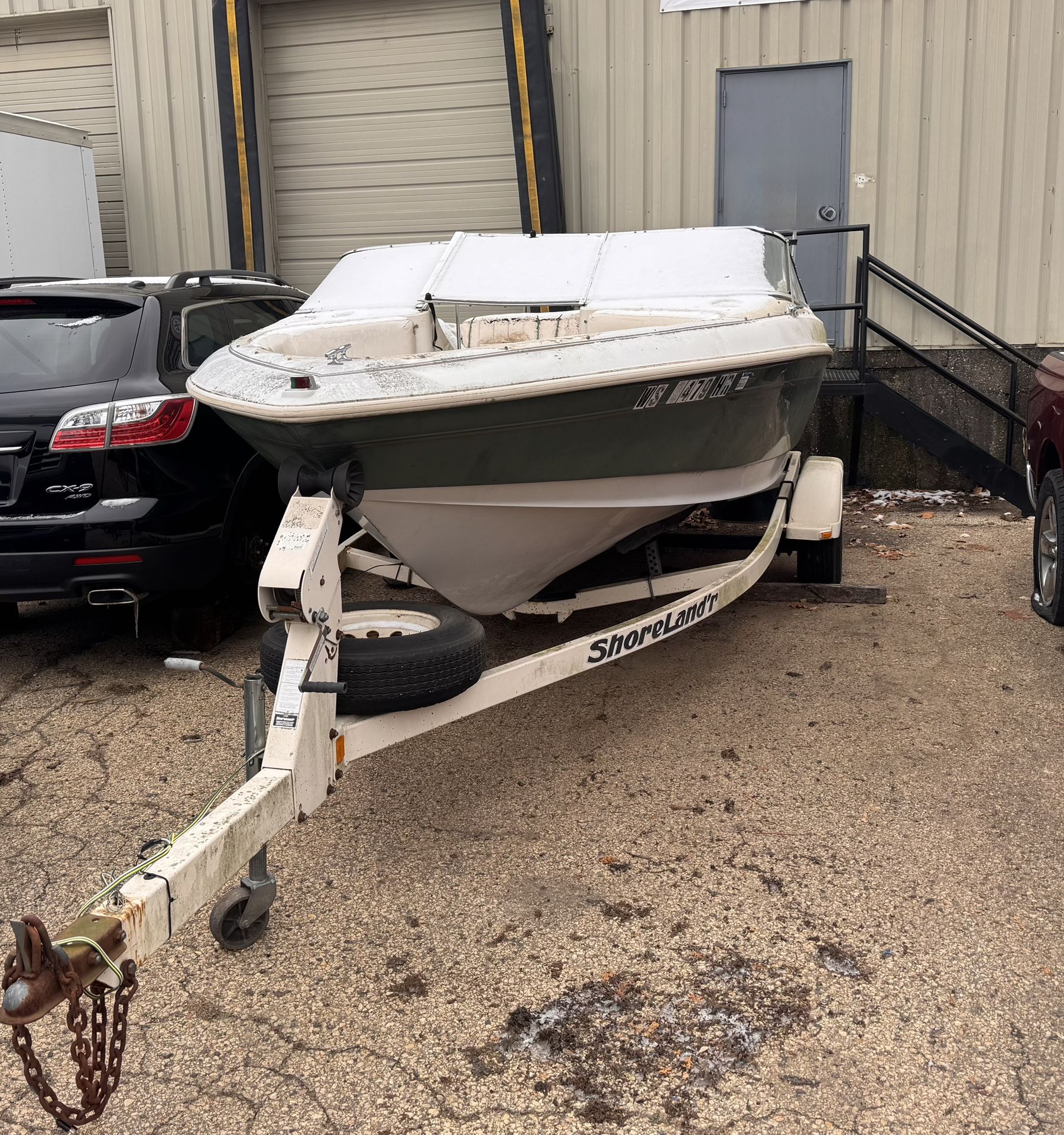 1996 Larson 18’9” fiberglass boat with trailer 
