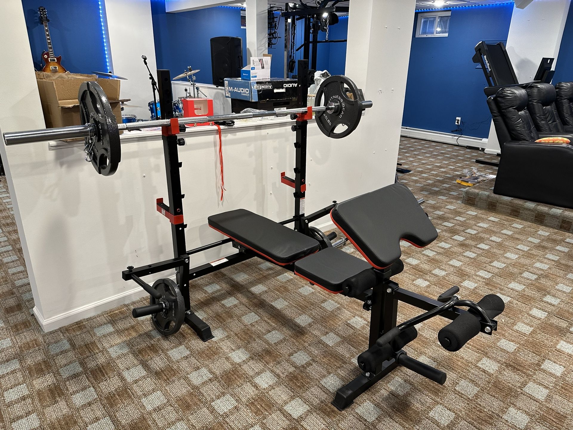 Folding Weight Bench With Rack