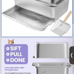 Stainless Steel Pellet Sifting Litter Box 