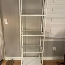 White Metal Shelving Unit