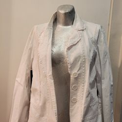 White Jacket Three Button Size Medium