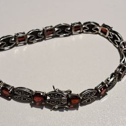 Sterling Silver W/ Natural Garnets