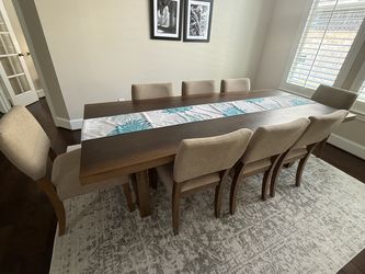 Solid Dining Table Set w/ 8 Chairs — Urban Renovations — $700 OBO
