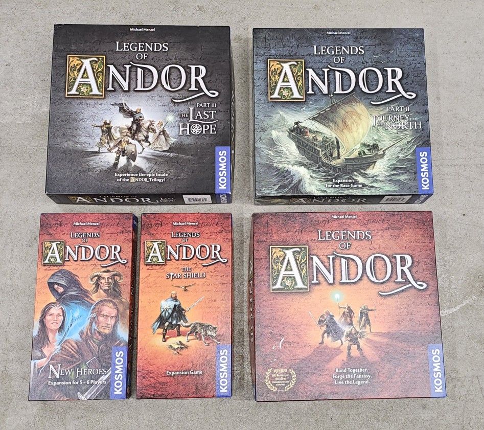 LEGENDS OF ANDOR 1-3 Board Game LOT + Expansions