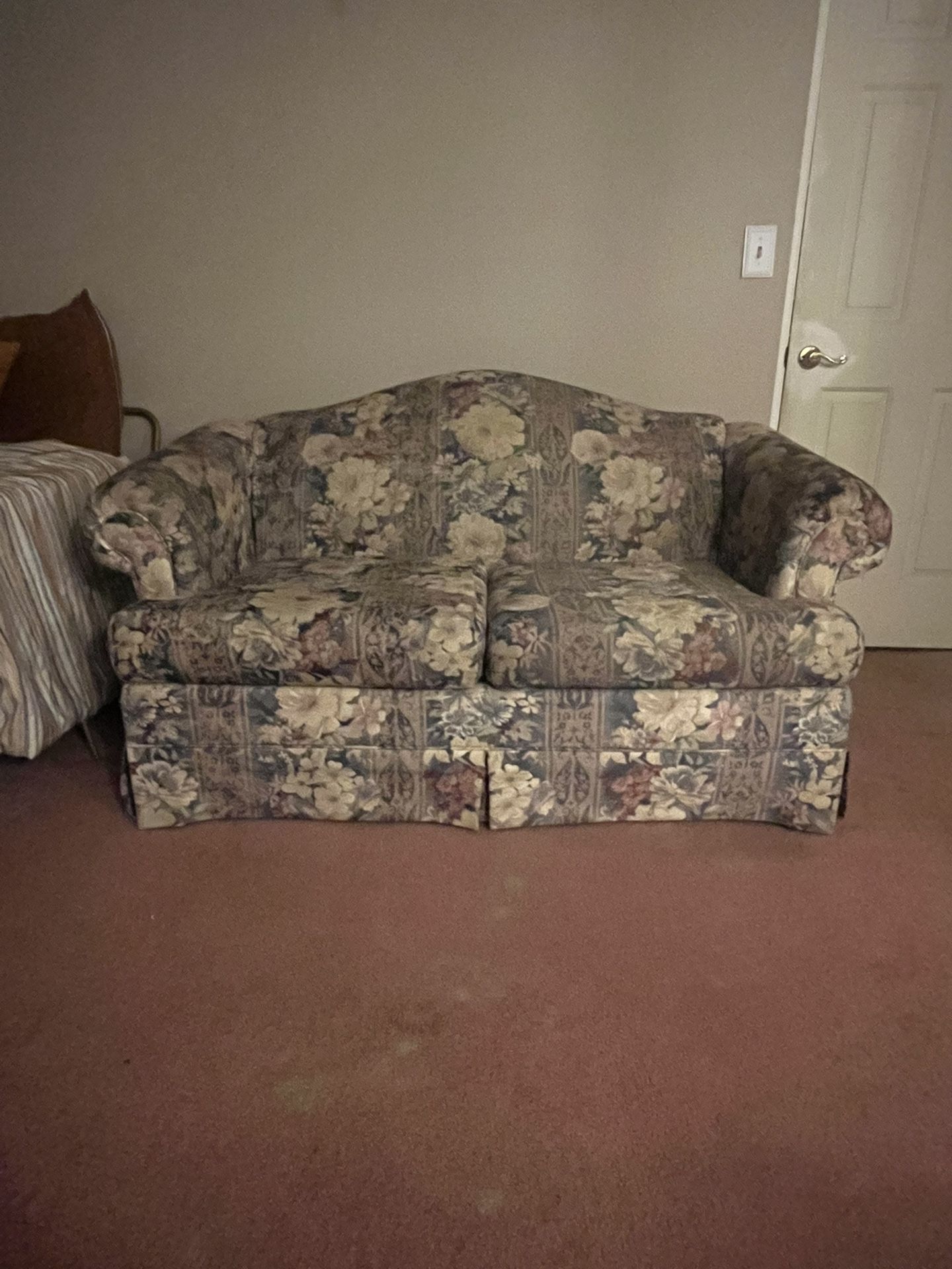 Vintage Floral Chair And Loveseat