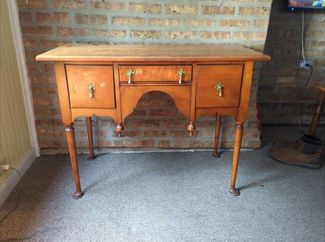 Vintage Desk And Mirror