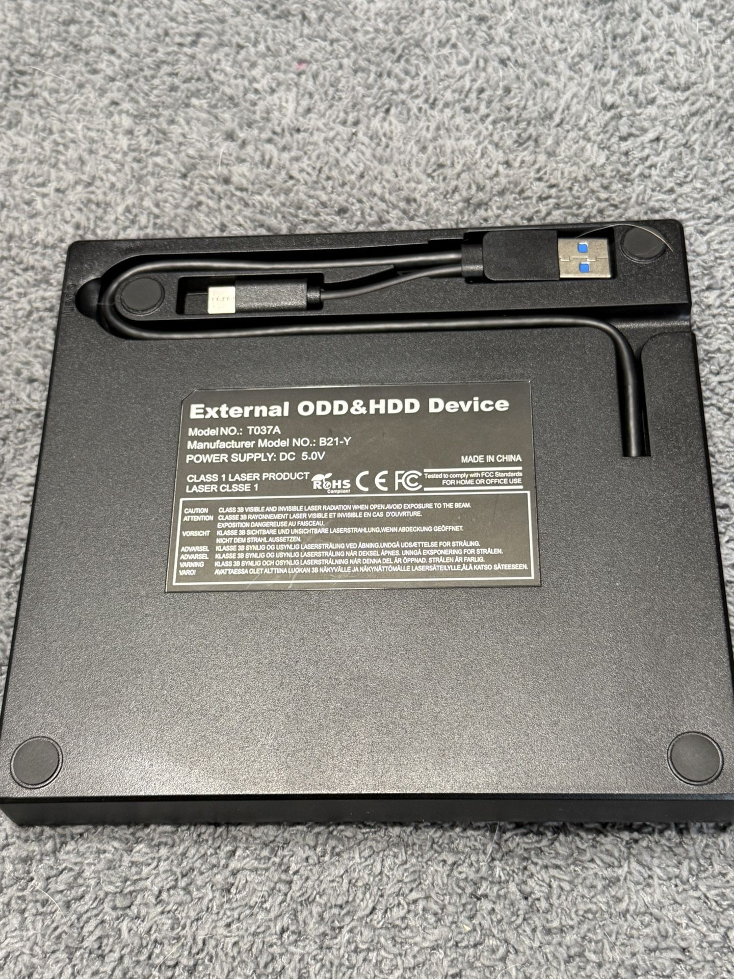 External CD DVD Drive for Laptop, USB C Portable CD/DVD +/-RW Burner DVD Player with SD Card Reader USB 3.0 Type C Hub Compatible with Laptop PC Windo