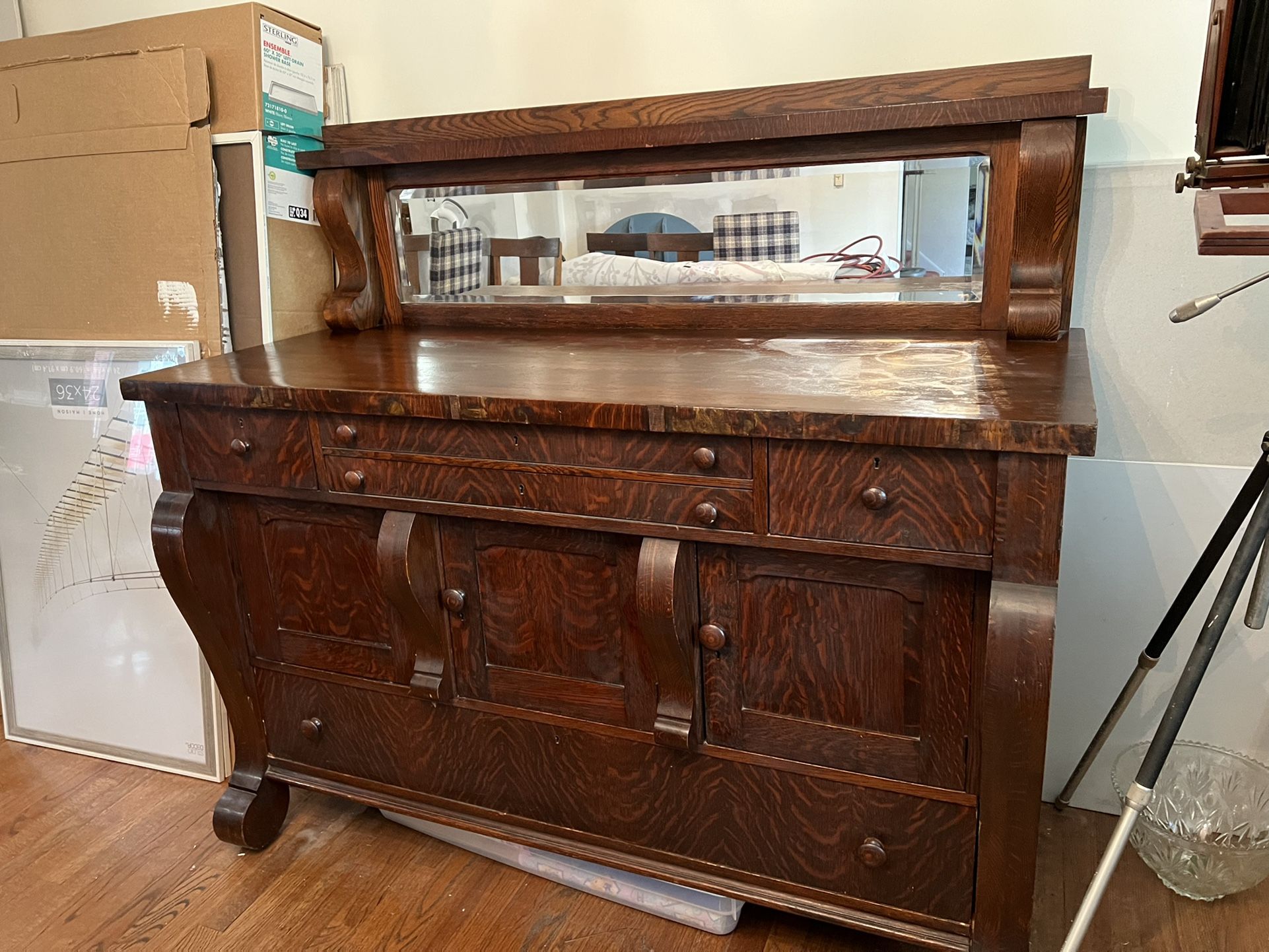 Buffet cabinet with mirror ANTIQUE 1800’s