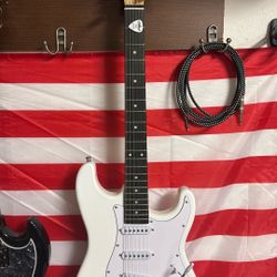 White Stratocaster Style Guitar