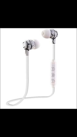 New wireless bluetooth earbud headphones with super bass and mic. Comes with charger and extra earbuds