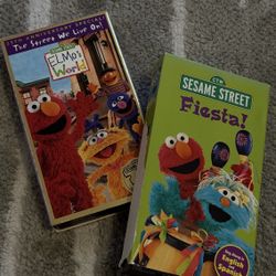 Rare Sesame Street Fiesta 1988 & Elmos World The Street We Live On 2004 VHS