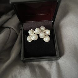 2/3 Diamond An Pearl Earrings 