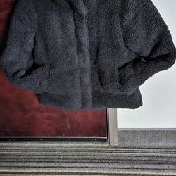 Women's Black Sherpa Coat