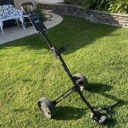 Bag Boy M330 Pull Golf Bag Cart/ Missing Top Bag Holding Strap