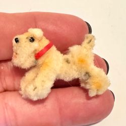 Vintage ARA Model Handmade Austrian Wool Plush Dog Figurine Mini Terrier