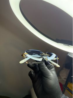 Buffalo frame blue Cartier sunglasses