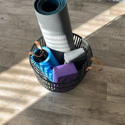 Free Basket + Yoga Mat + Foam Roller + Yoga Blocks 