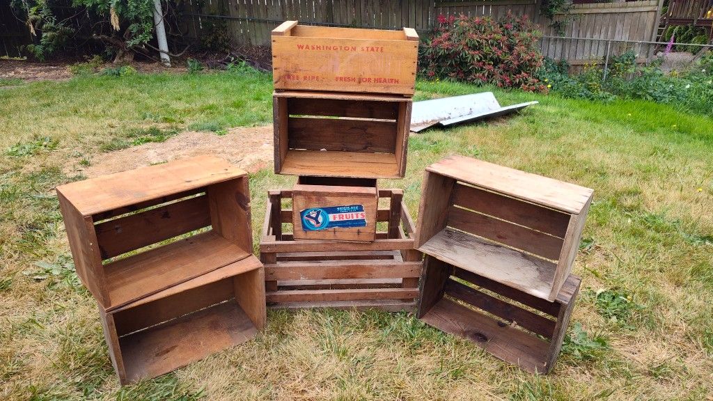 Vintage WOOD Produce Boxes