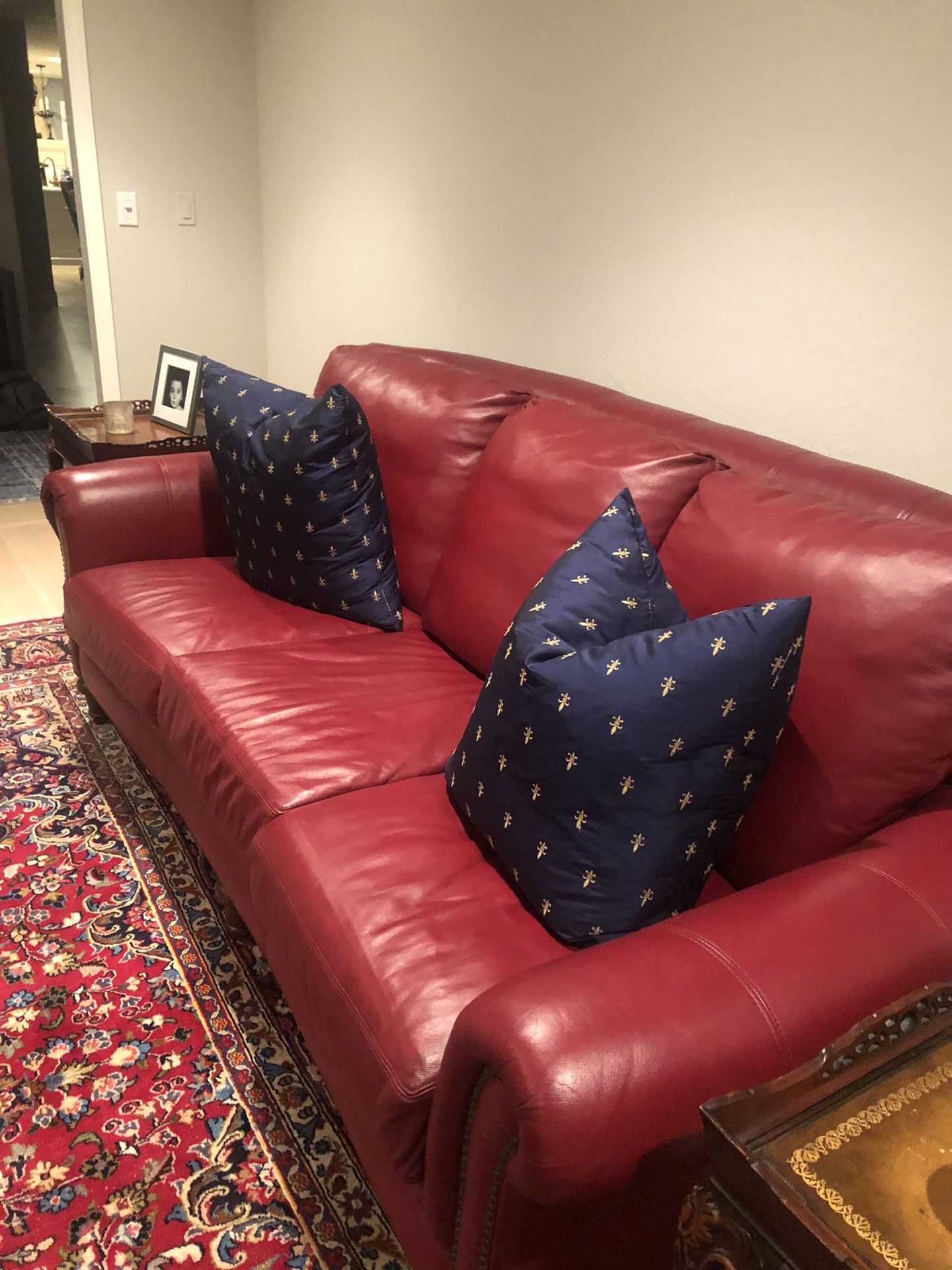 Drexel Heritage high end couch red leather