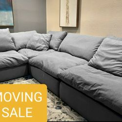 Gray Cloud Couch Modular Sectional Sofa 