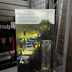 4 Pack Solar Pathway Lights with Rotating Light Effect