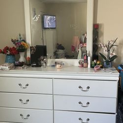 dresser and mirror