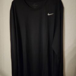 Nike dri fit performance long sleeve t tee shirt top active men's size XL extra Large black
