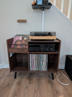 Record player stand and storage