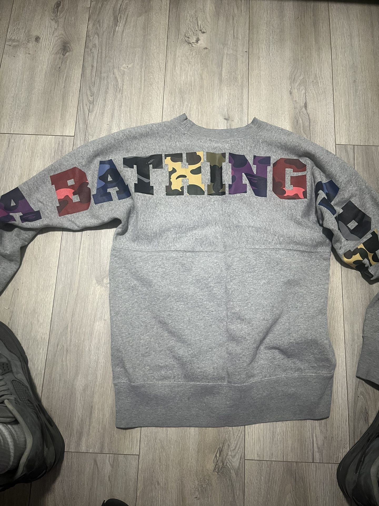 bape head one point crewneck sweatshirt