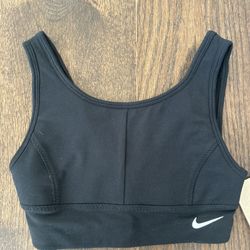 Nike Dri-Fit womens black lined wireless pull on racer back sports bra