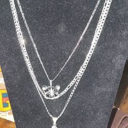 variety of chains with charms in silver 9.25
