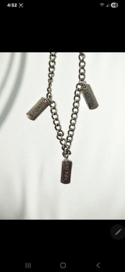 INSPIRE-DREAM-IMAGINE SILVER CHARMS UNIQUE BOUTIQUE ORIGINAL DESIGN NECKLACE 