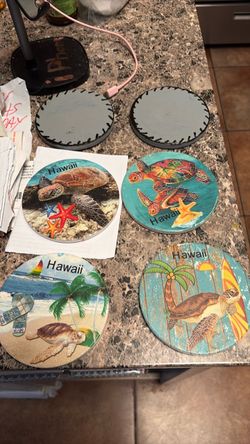 6 , Hawaii Sea Turtle Souvenir Coasters Set of 6