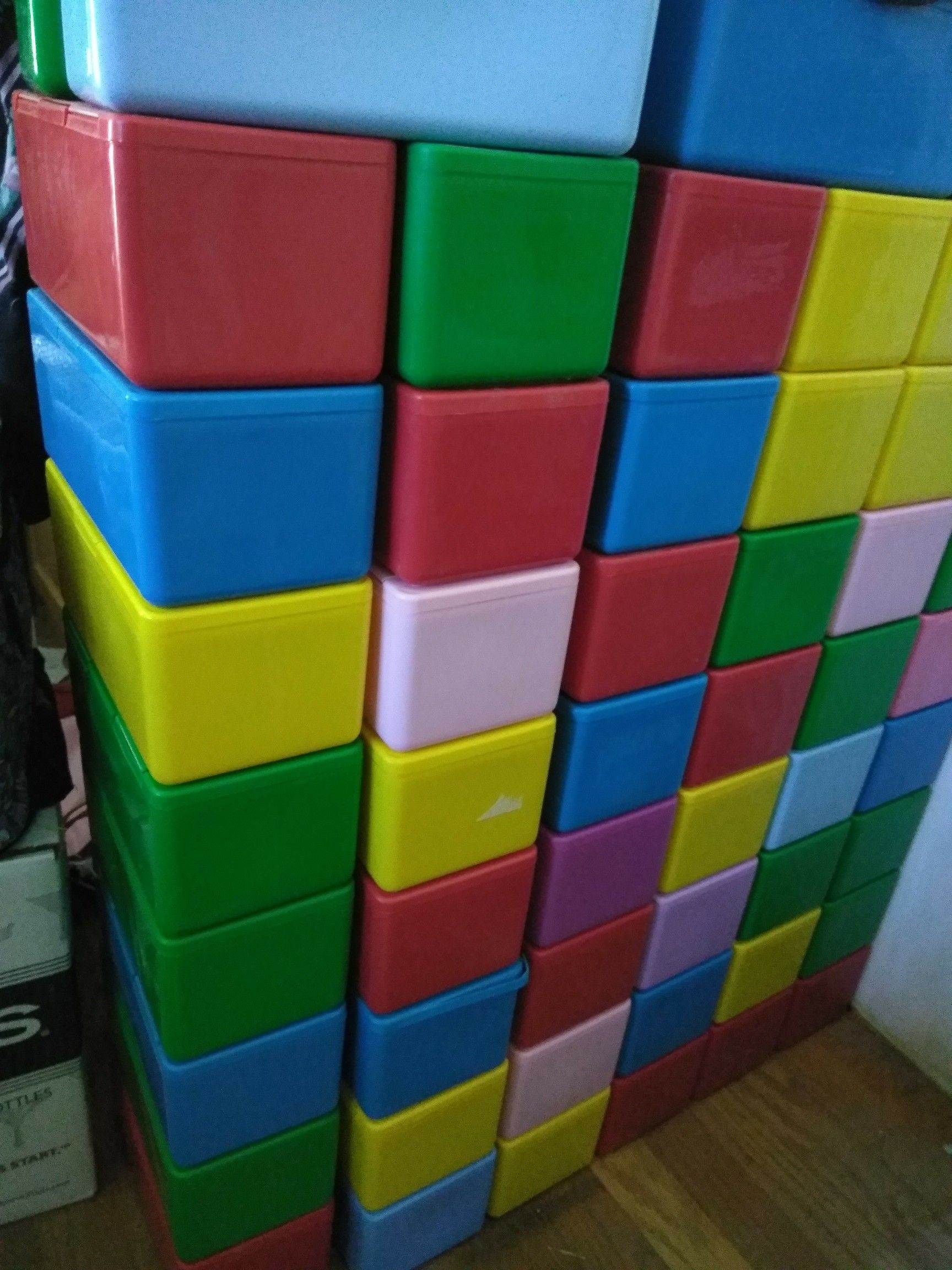 Stackable storage Chubs boxes from late 90s/early 2000s nearly 80 available! Kids toys store and stack Legos style