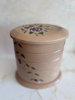 Vintage Hand Painted Wood Jewelry Box