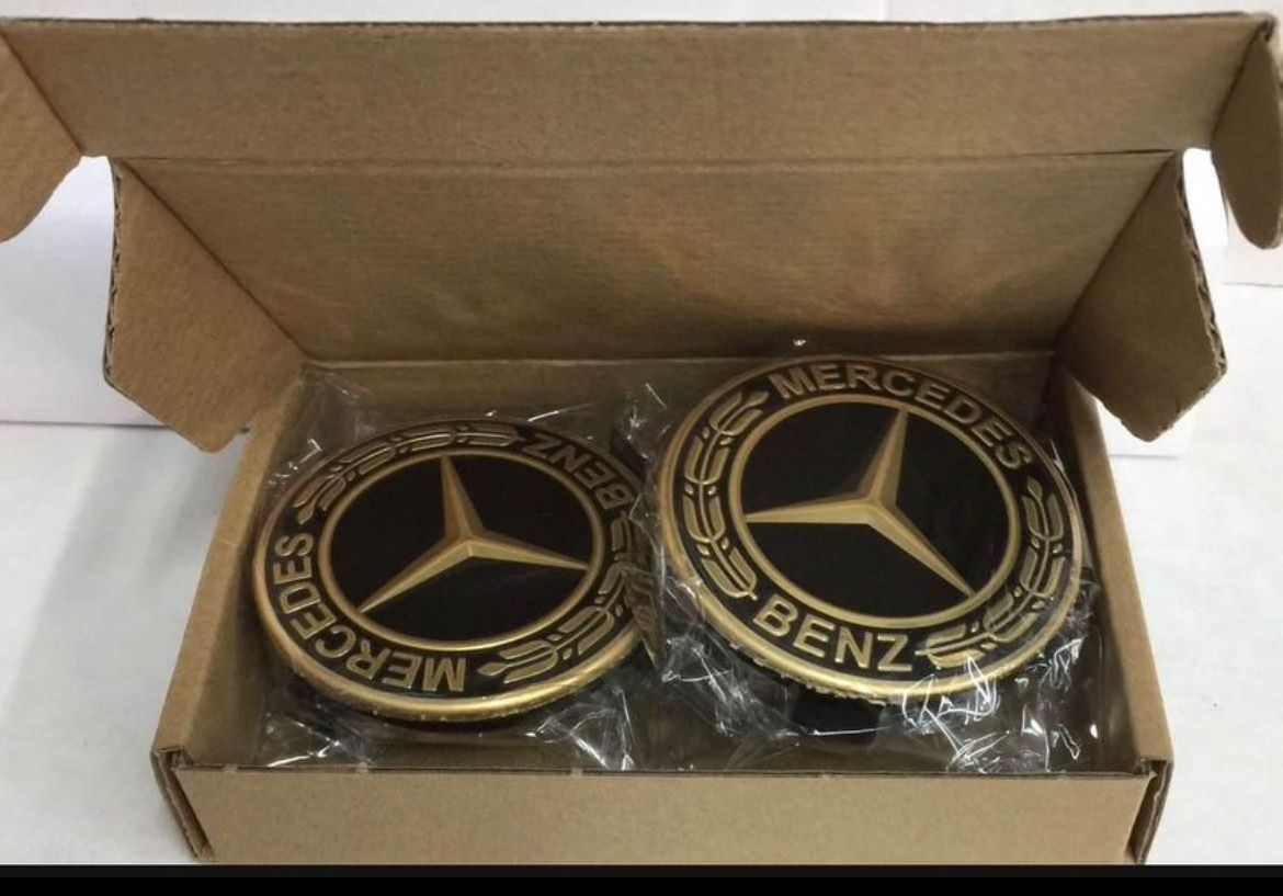 Mercedes Benz 75mm Wheel Center Caps X4