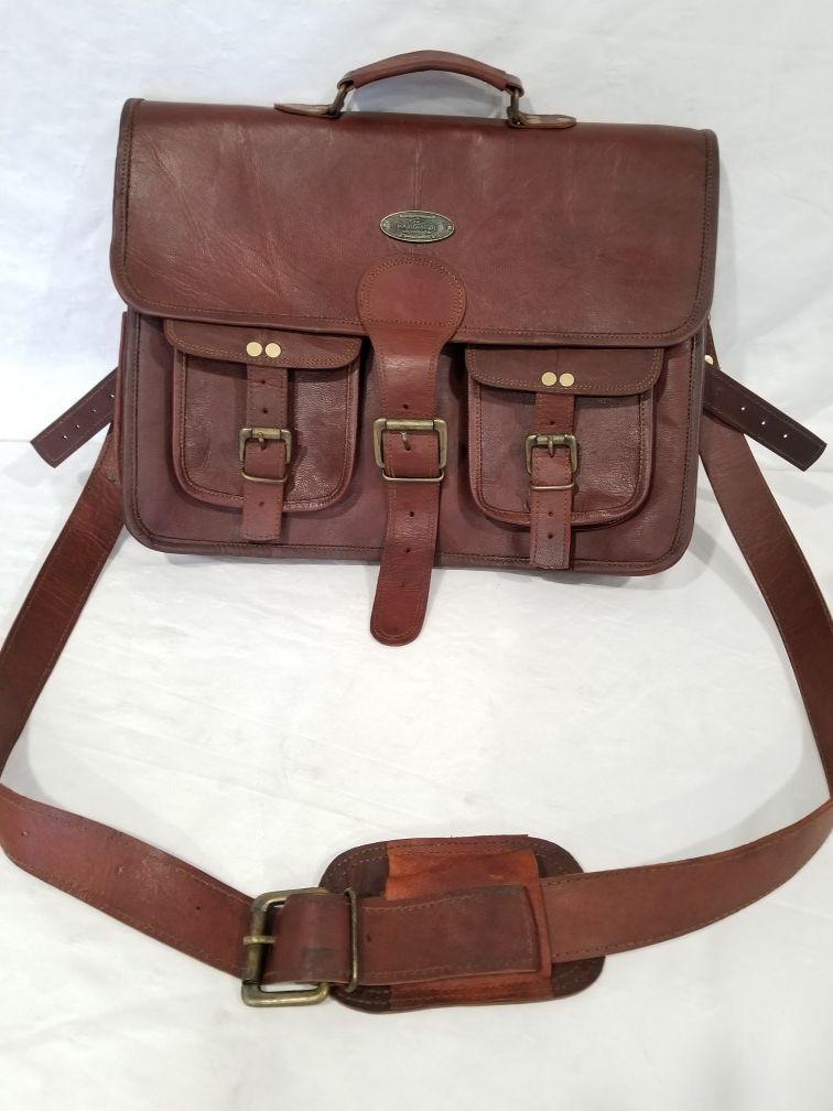HLC Handmade Original Leather Shoulder Bag Messenger Satchel Laptop