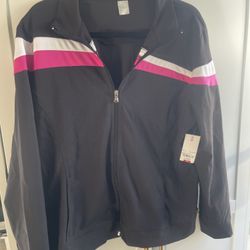 Made for Life Athletic Track Jacket Black, Quick-Dri, Full Zip, XL