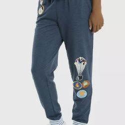 Disney Pixar UP Girls Patches Jogger Pants the adventure is out there size LG