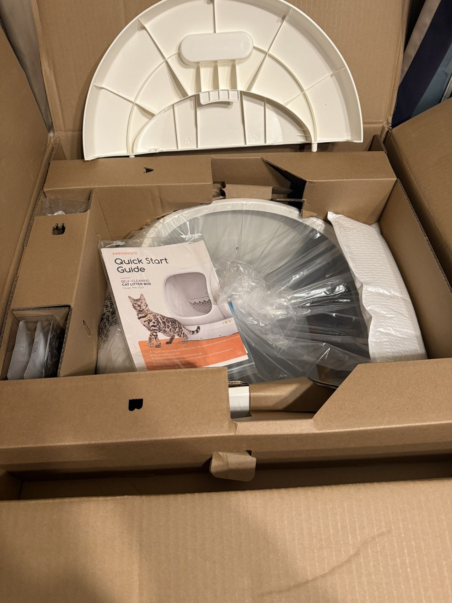 MeoWant Automatic Cat Litter Box, Large Opening Self Cleaning Litter Box with Safety Protection for Multiple Cats, App Control, Odor-Free, 75L Space,