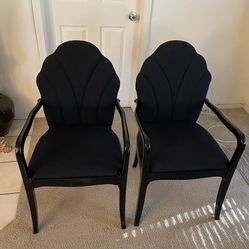 Pair Of Art, Deco, Black Lacquer Chairs