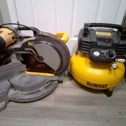 DeWalt Compressor & Dewalt Miter Saw Both In Excellent Working Condition. Will Sell Separately 